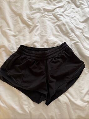 Womens Black LuluLemon Hotty Hot Shorts